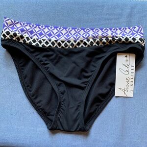 Anne Cole Black and Purple Swim Bottom